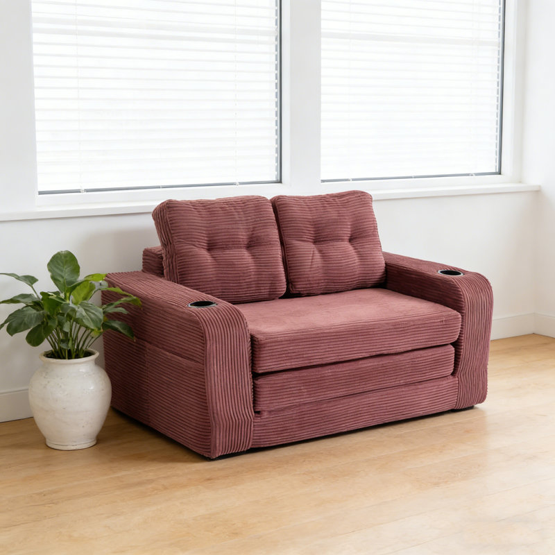 Canapé-lit double convertible 2-en-1, canapé de plancher pliable avec coussins pour le salon, la chambre à coucher et le salon