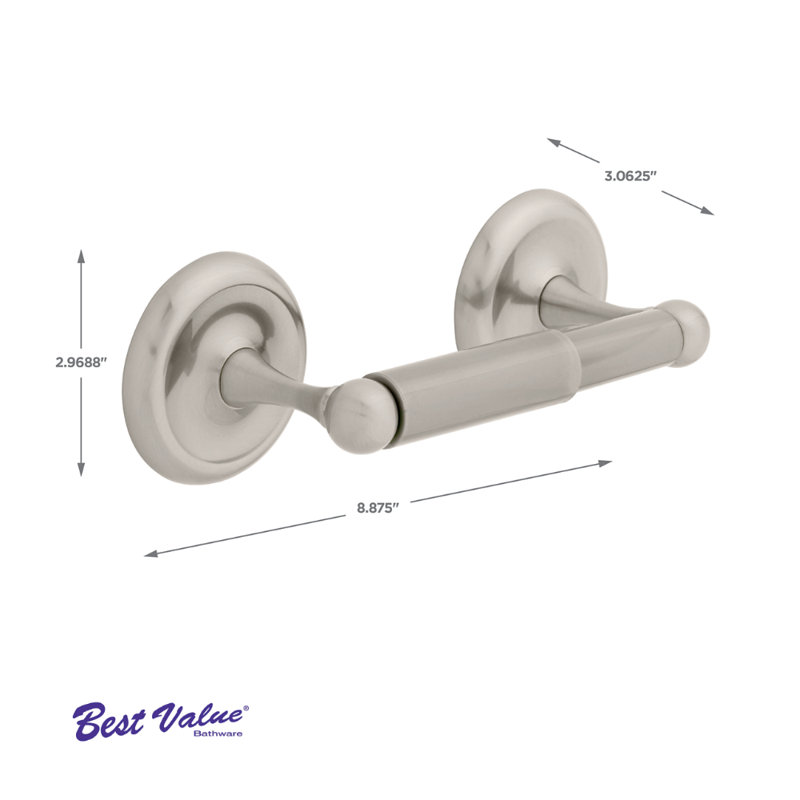 College Circle Wall Mounted Toilet Paper Holder, Satin Nickel