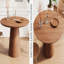 Table de salle à manger circulaire en bois de 43 pouces, table ronde minimaliste moderne, table de salle à manger en grain de bois naturel, une poignée et deux paquets-1912881411