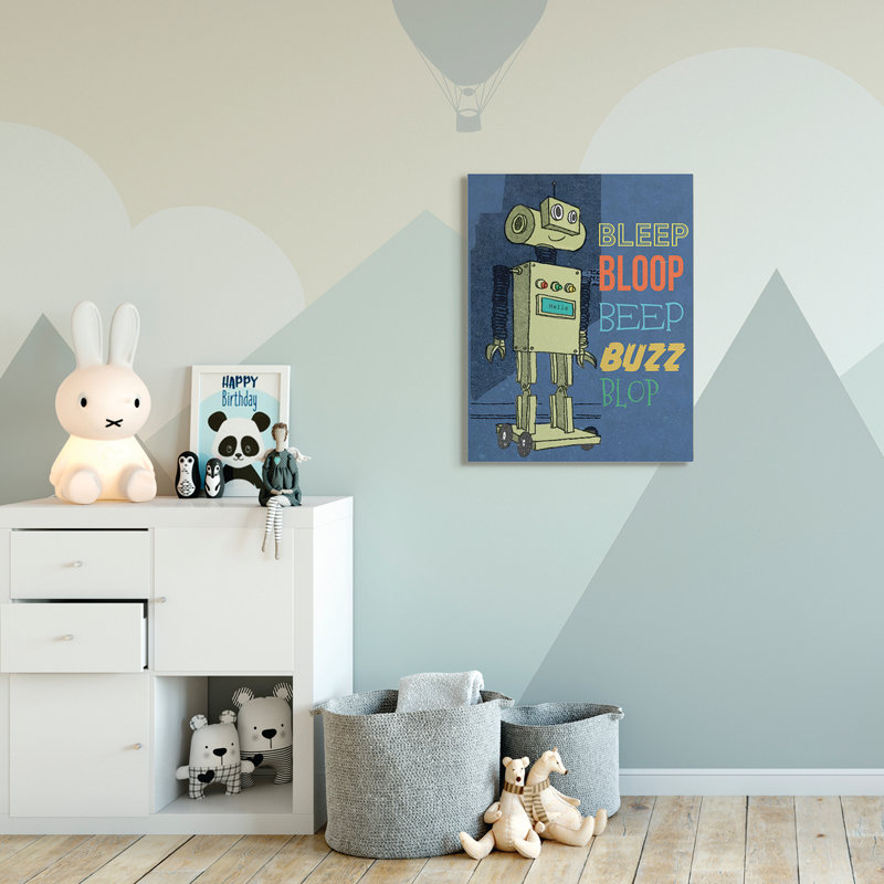 Dessin de robot Ridge Ridge Beep Bloop, Toile tendue, H 40 po x l 30 po