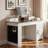 Farmhouse Office Desk With Storage Cabinet, Charging Station, Barn Door Design, Keyboard Tray, Monitor Stand And Pegboard-2123775105