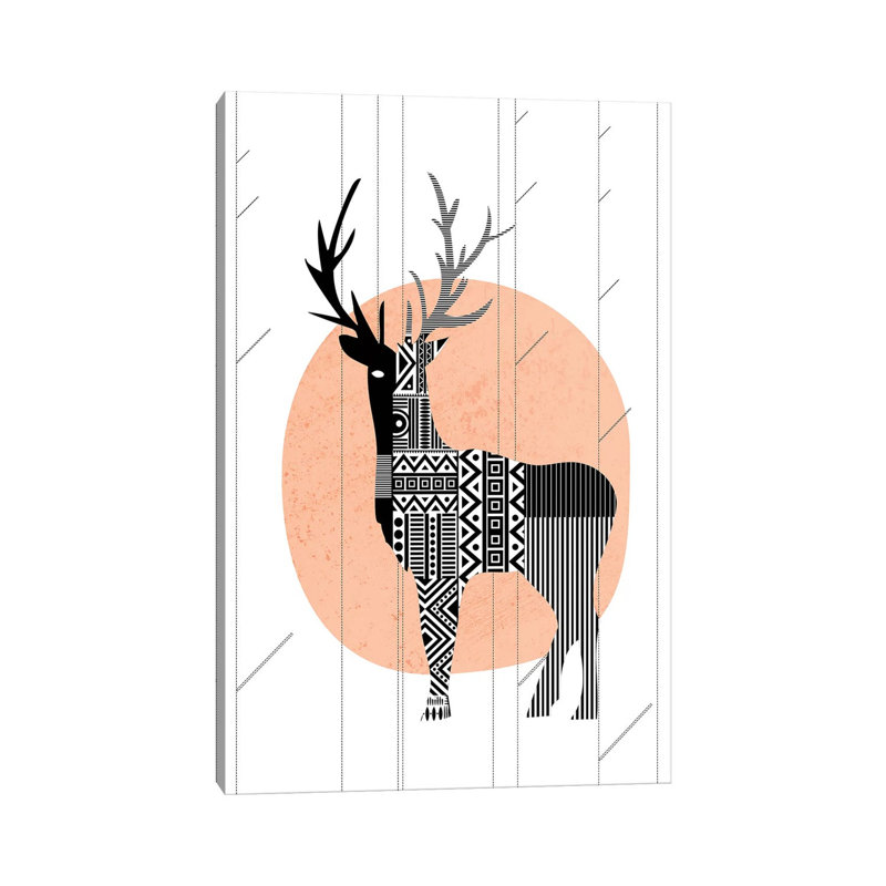 Nordic Deer - Print on Canvas, Wrapped Canvas, 152.5 cm H x 101.5 cm W x 3.175 cm D