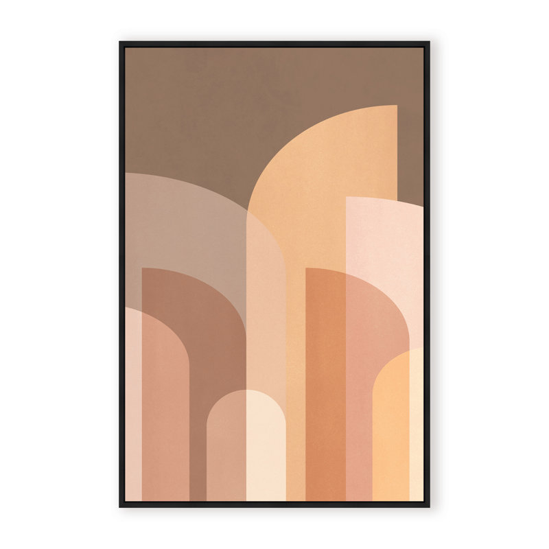 Abstract Retro Geometric II by  - Picture Frame Graphic Art on Paper, 36" H x 24" W x 1.125" D, Black, Framed Matted Print