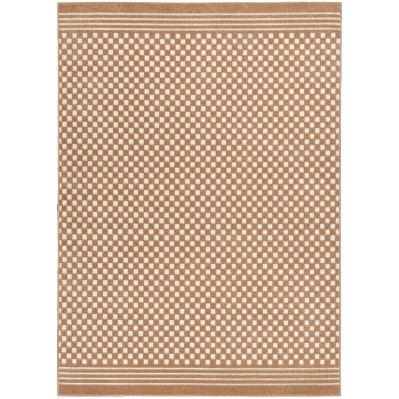 Tapis géométrique brun 7 pi x 9 pi