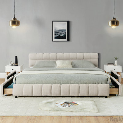 Upholstered Bed Frame with drawer