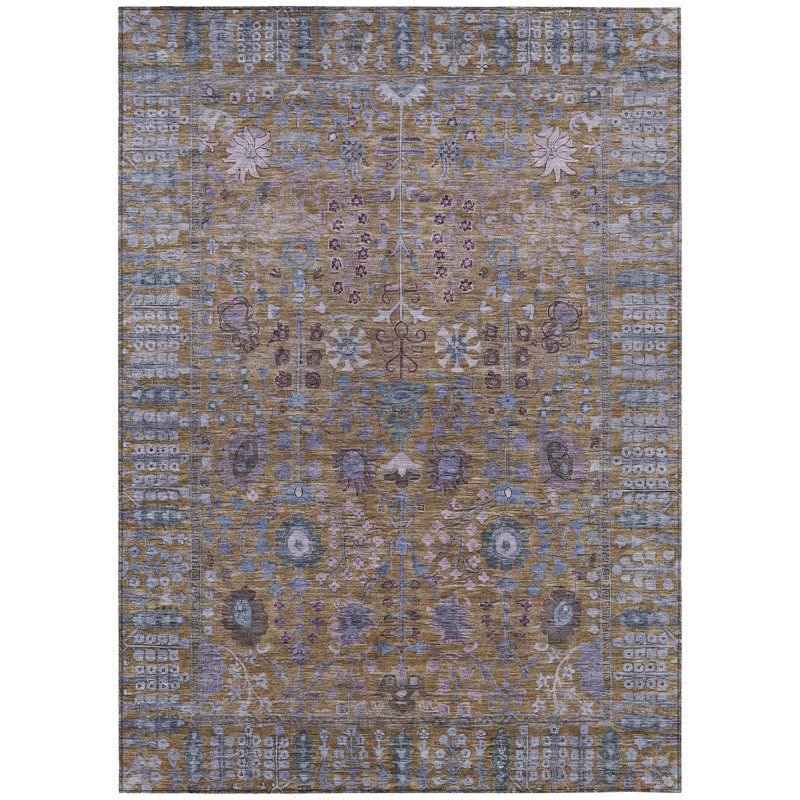 Machine Washable Indoor/Outdoor Leavittsburg ACN2231 Global Rug, Rectangle 3' x 5'