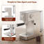 15-Bar Semi-Automatic Espresso Coffee Machine | 1300W Stainless Steel Silver with Steam Wand & 1.5L Removable Water Tank for Cappuccino & Latte