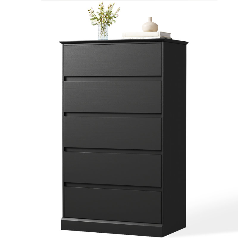 Modern Tall Storage Chest Of Drawers, Black