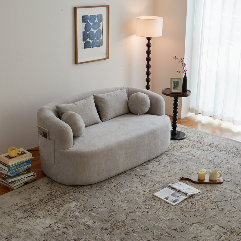 Causeuse à compression Mid-Century, Gris