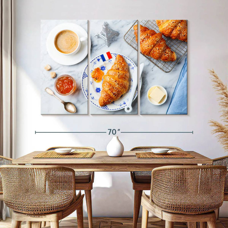 Yarlin, croissants français et café, H 36 po x l 57 po