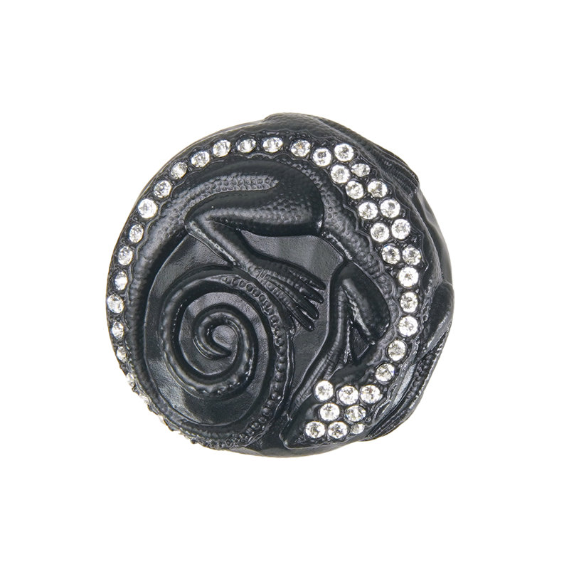 KNOB; LIZARD; PERIDOT MUSEUM GOLD FINISH, Matte Black