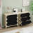 Hand - Woven Rope Decor 3 Drawer Storage Cabinet With Adjustable Shelves For Entryway, Modern Product Style, Natural Main Color, Particle Board + Material, Waterproof Surface Protection Decorated
