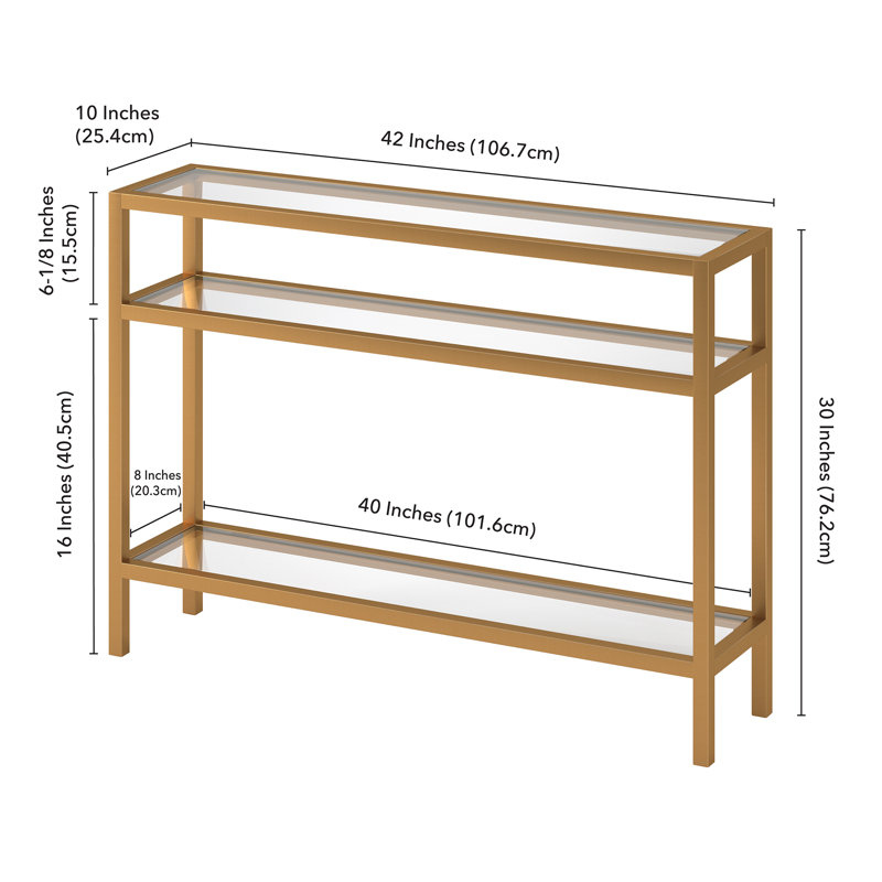106.68Cm Console Table, Brass