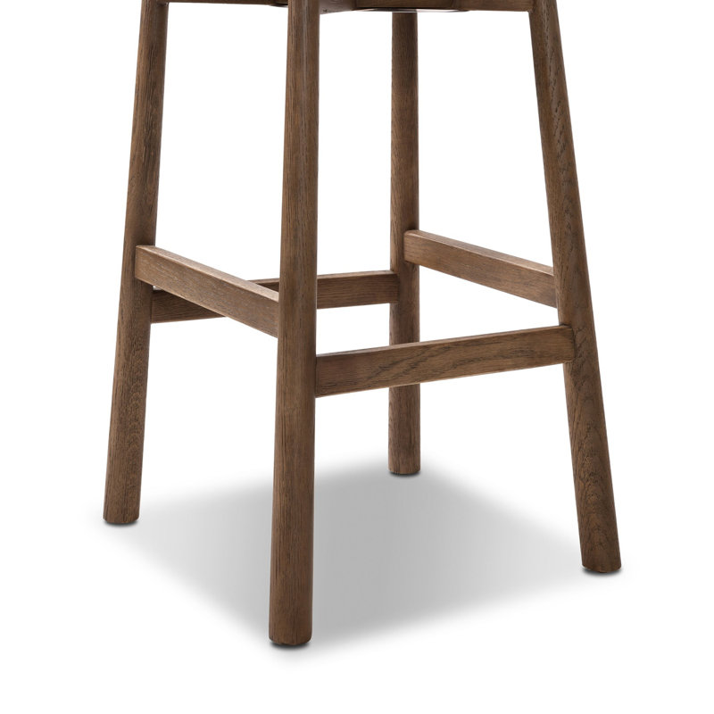 Cloris Swivel Stool-Altair Sienna-Counter & Bar, Bar Stool (30.91" Seat Height), Thames Cream Polyester Blend, Drifted Oak