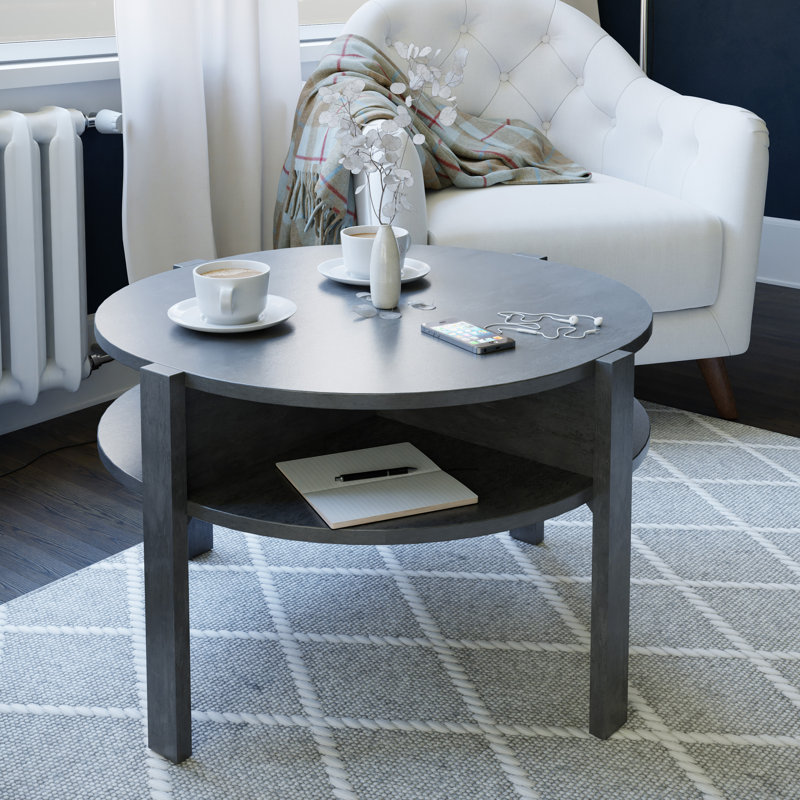 Tobago Coffee Table with Storage, Dark Grey