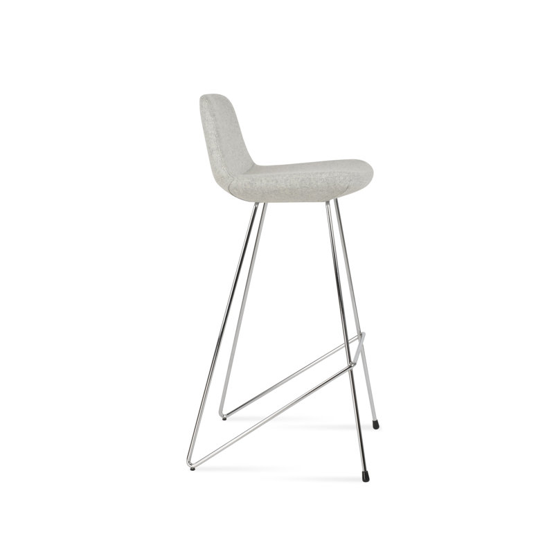 Tabouret de bar et de comptoir pour chat Pera, Tabouret de comptoir (siège d'une hauteur de 24 p, Laine argentée