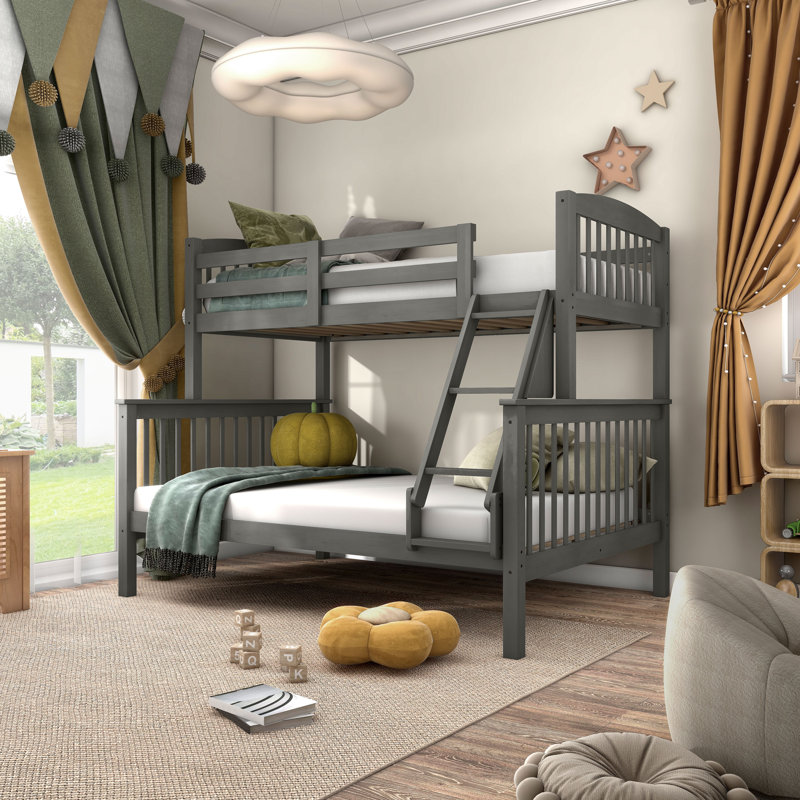 Kearie Twin over Full Standard Bunk Bed, Gray
