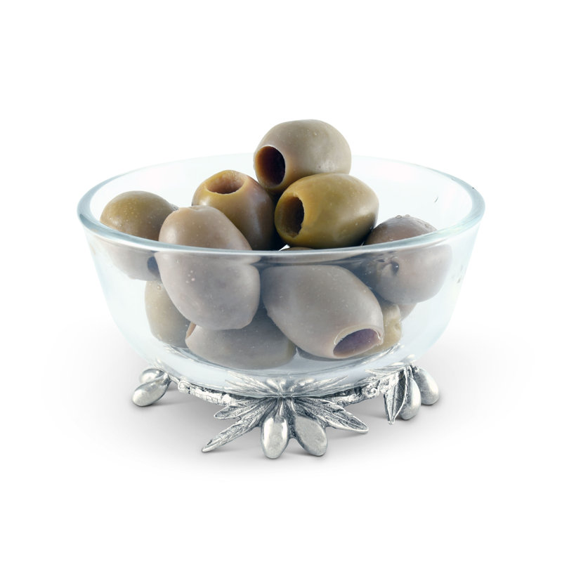 Olive Grove Glass Dessert Bowl