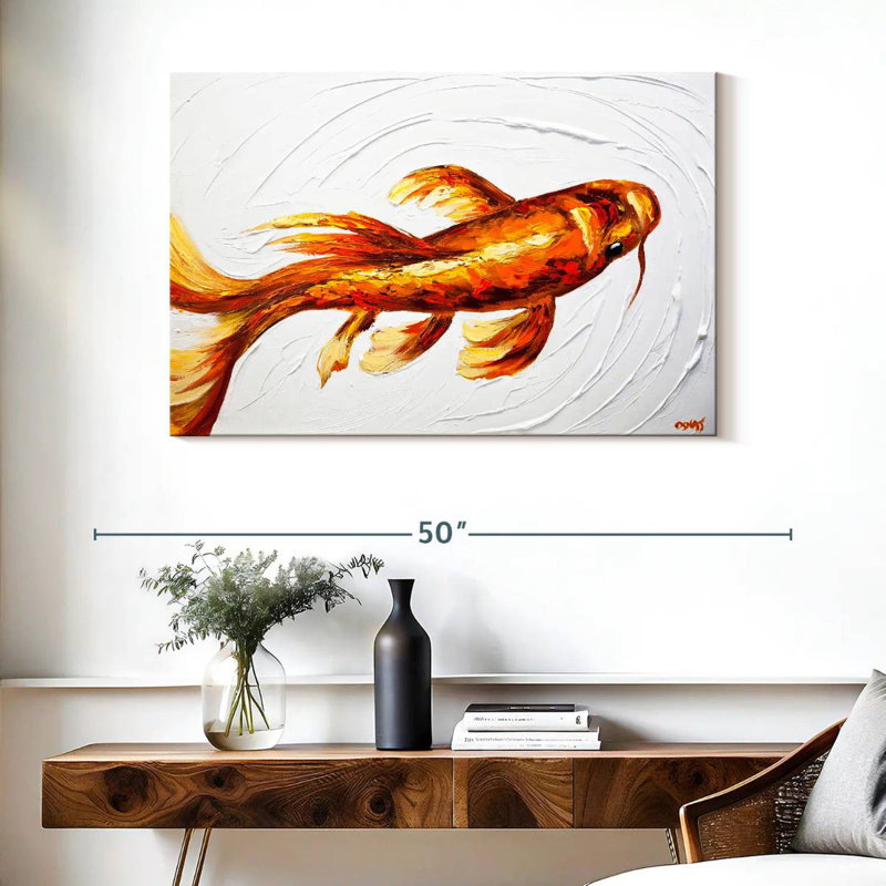 Poisson koi orange, H 26 po x l 39 po