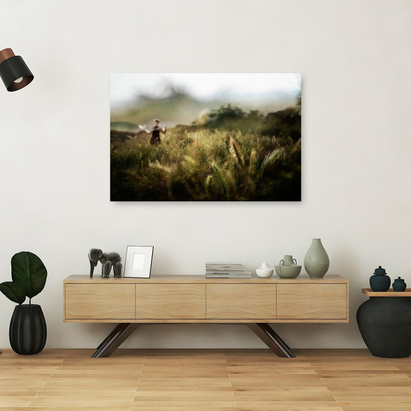 Golden Field Dream Ethereal Peaceful Rustic Landscape Nature Wall Art Print by Charlaine Gerber - Print