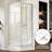 33 7/8" D x 33 7/8" W x 72" H Corner Pivot Shower Door with Adjustable Guide rail,Quick Release Function & Easy-Clean Coated 1/4" (6mm) ANSI Certified Tempered Glass, Brushed Nickel Aluminum Frame
