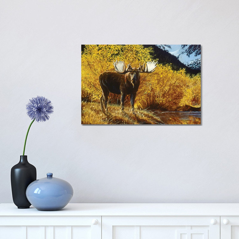 «Moose IV» par - Toile tendue, H 12 po x l 18 po x 1,5 po