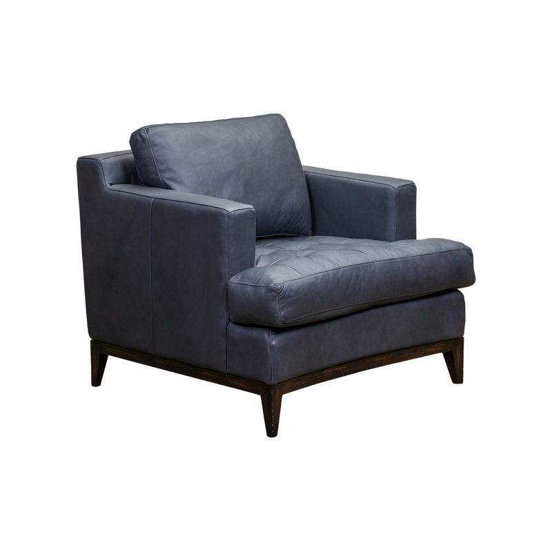 Luna Armchair, Midnight Genuine Leather