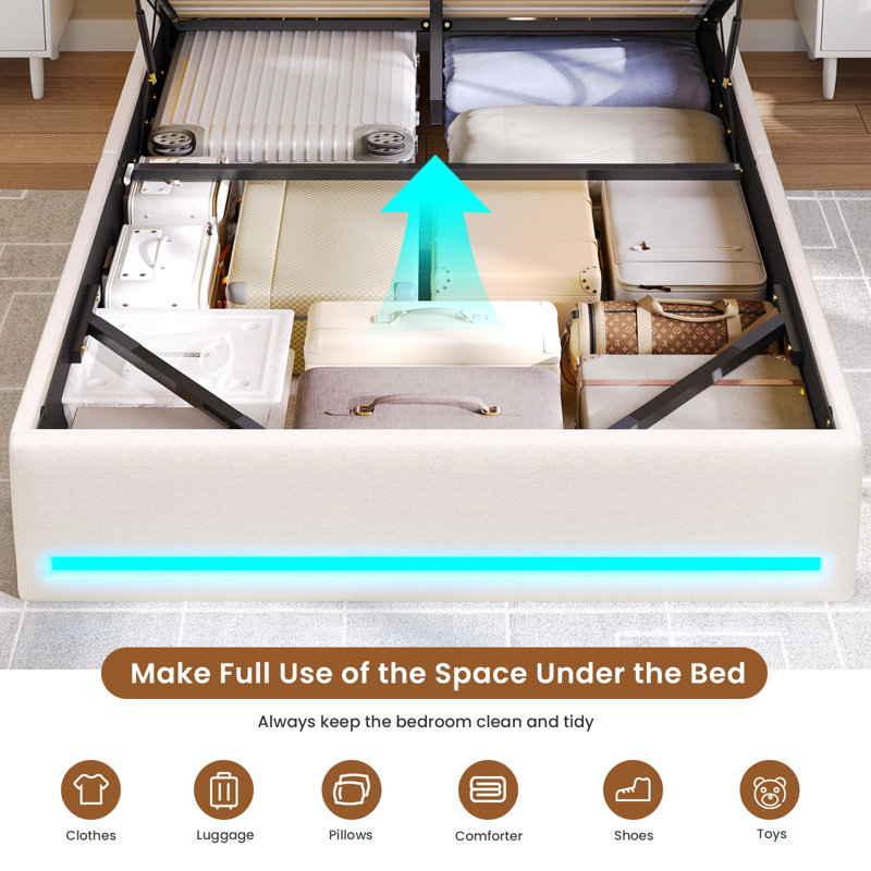 Bed, Double (4'6), Beige