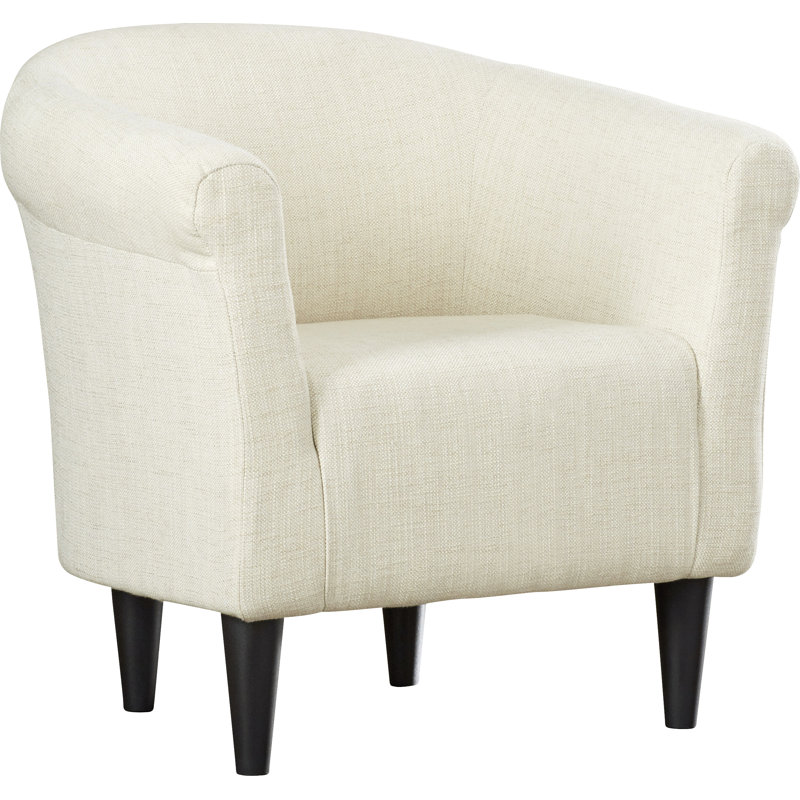 Fauteuil demi-tonneau de 31,5 po de largeur Liam, Microfibre / microsuède crème Notion