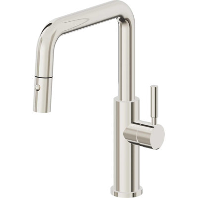 Corsano Contemporary Pull Down Kitchen Faucet with Button Sprayer Quad Spout and ST Series Handle