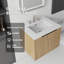 Meuble-lavabo flottant 24 po avec lavabo, porte à fermeture en douceur, comptoir et dosseret en marbre de culture blanc de Carrare de 0,6 po-42455554-42455552-42455580