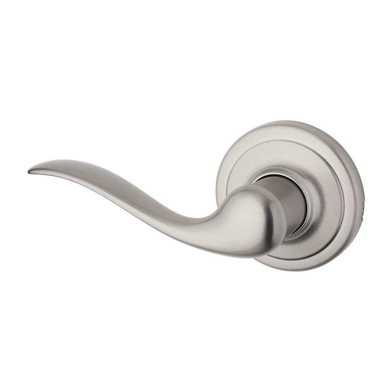 Toluca Inactive Single Dummy Door Lever with Round Rosette, Satin Nickel, Left Handed