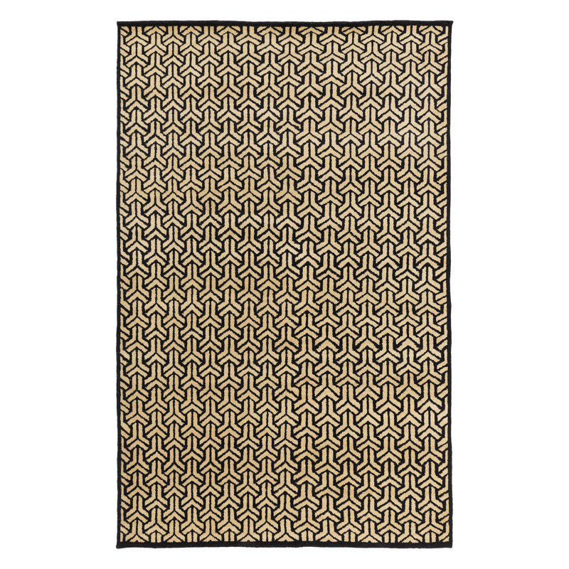 Viscose Geometric Indoor Rug, Rectangle 6' x 9'