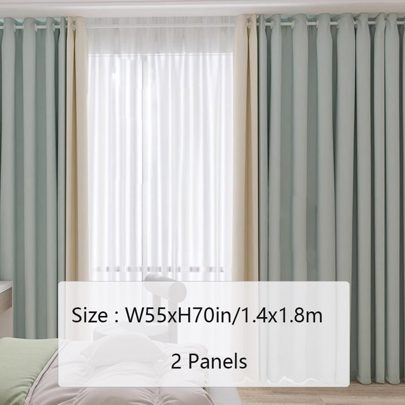 Polyester Curtains For Living Room Dining Room, Bedroom, Balcony 2 Panels, 55" W x 70" L