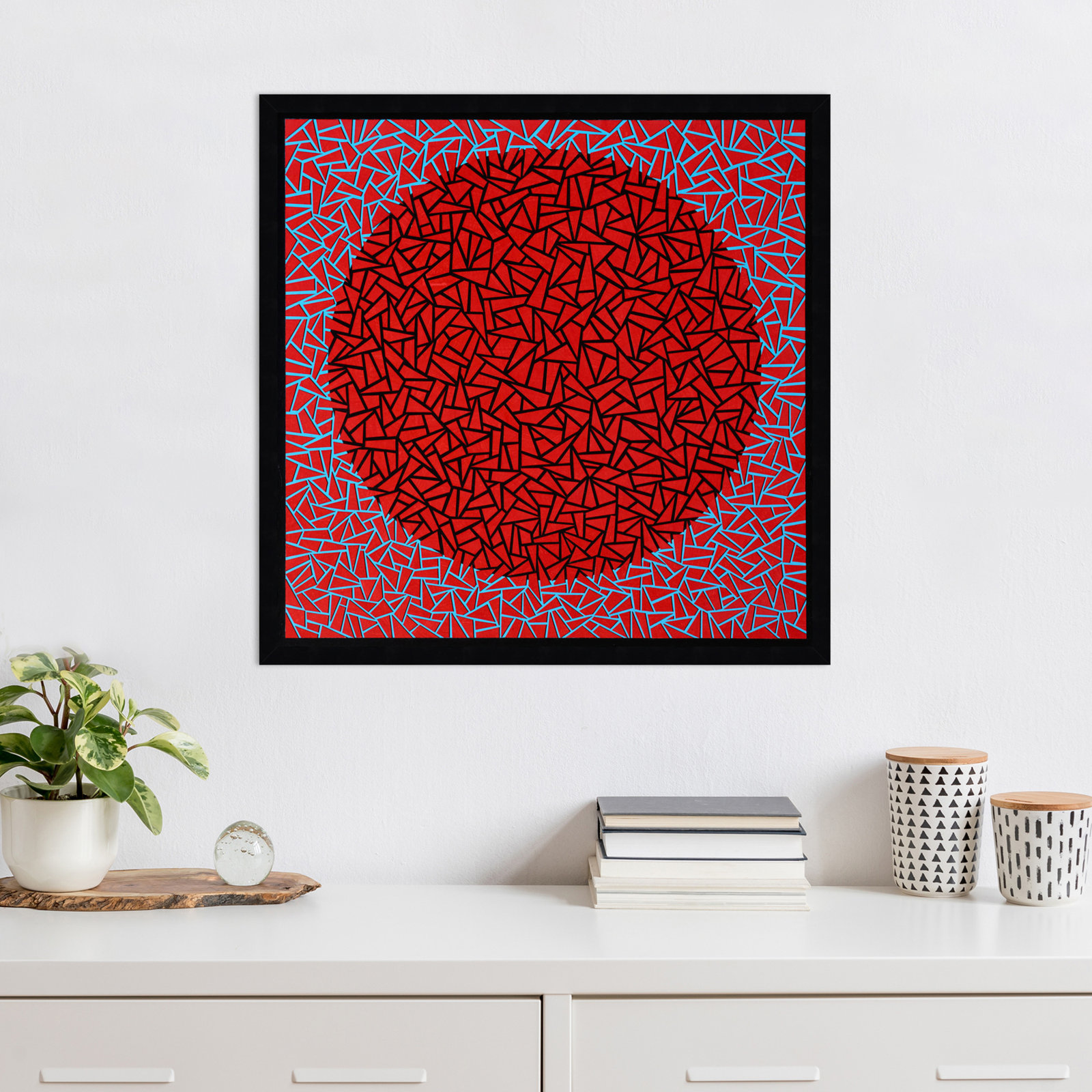 Gods Navel by Alex Dunn, 25" H x 25" W x 1" D, Black