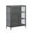 Benzion 39.96-inch Black Two Door Metal Storage Cabinet with Clear Doors