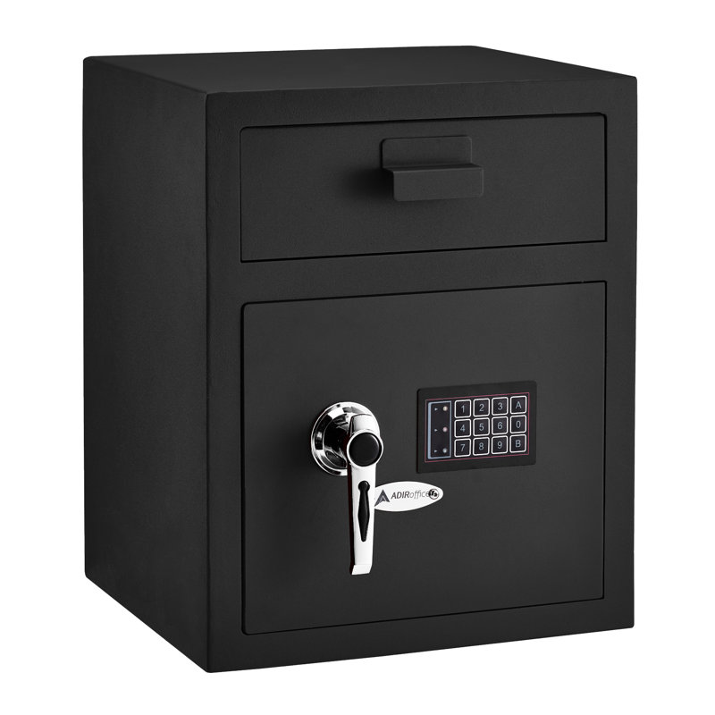 1.1 cu. ft. Steel Digital Secure Money Deposit Safe with Digital Keypad, Black