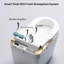 Toilette intelligente blanche moderne avec bidet, chasse d'eau automatique, ouverture / fermeture, siège chauffant, séchage à l'eau chaude et à l'air, mousse, capteur de pied / télécommande, hauteur de confort, jet siphonique, capteur de bidet à angle réglable, - économie-128882751