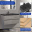 Meuble-lavabo mural mural flottant simple gris-832527706