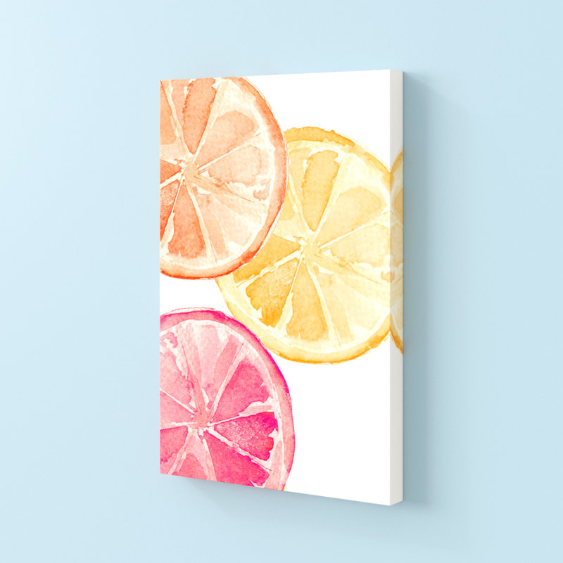«Citrus Slices» par Melissa Selmin - Estampe numérique sur toile tendue avec châssis, H 40 po x l 26 po x P 1,5 po