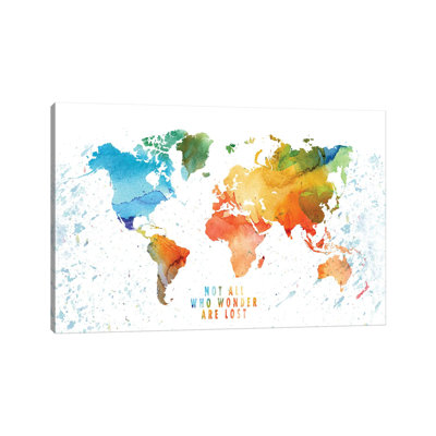 Wonder World Colorfulmap by WallDecorAddict - Gallery-Wrapped Canvas Giclée on Canvas