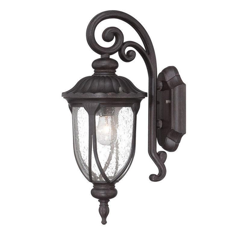 Lanterne murale d'extérieur à 1 ampoule Angie, Corail noir, H 22,5 po x l 9 po x P 11,5 po