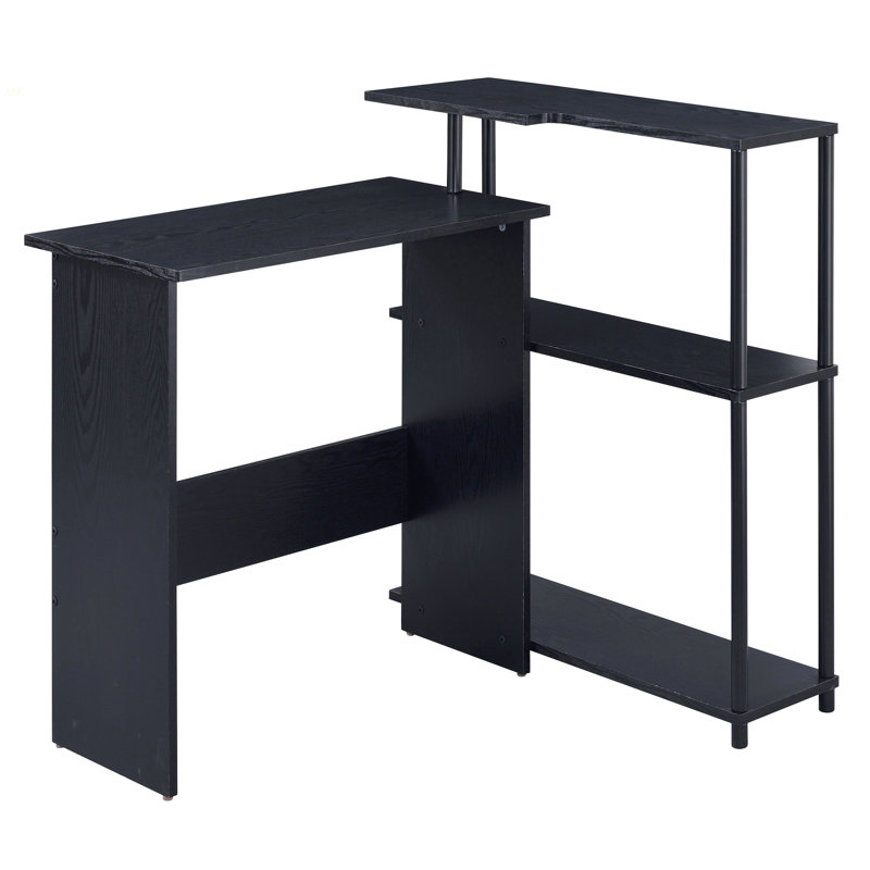 Bureau noir avec bibliothèque, Noir