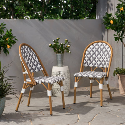 Garden Outdoor Chair Group, Pe And Aluminum, French Style, Gray White, Rust- Style Chairs , Rust Construction