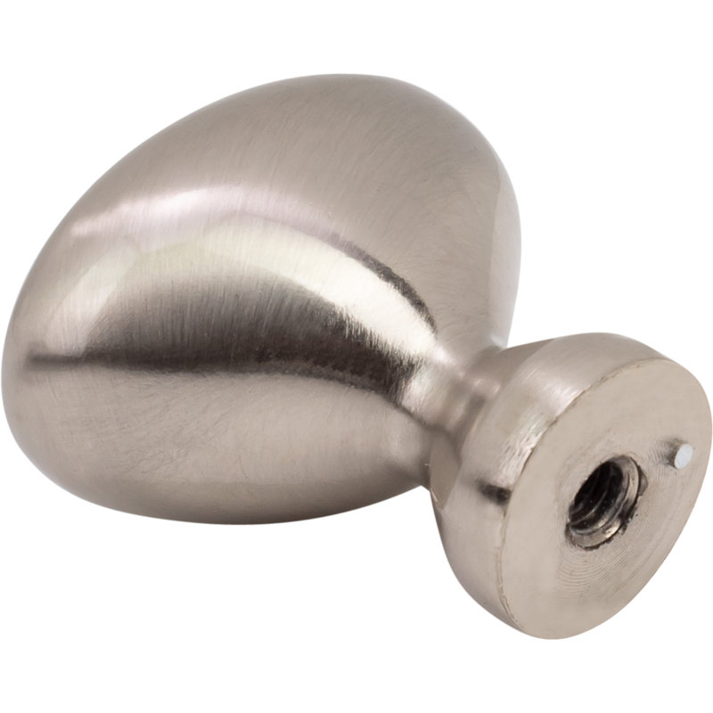 1 1/4" Length Oval Knob Multipack, Brushed Satin Nickel