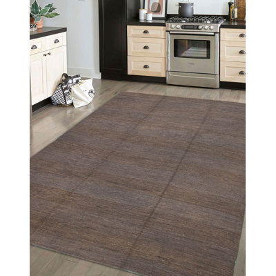 Kilim gris foncé naturel 9 pi 9 po x 12 pi 0 po