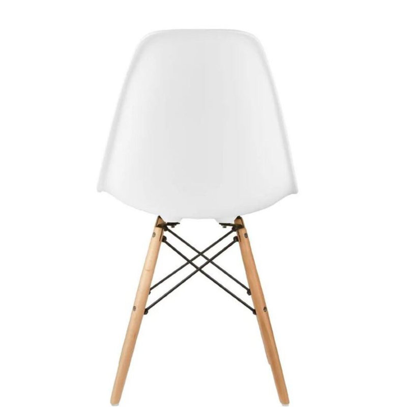 Chaise Hrileena Leffie avec pieds naturels, Blanc, Naturel