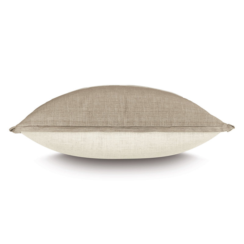 Coussin Rosecliff, Blanc / kaki, Carré 20 po