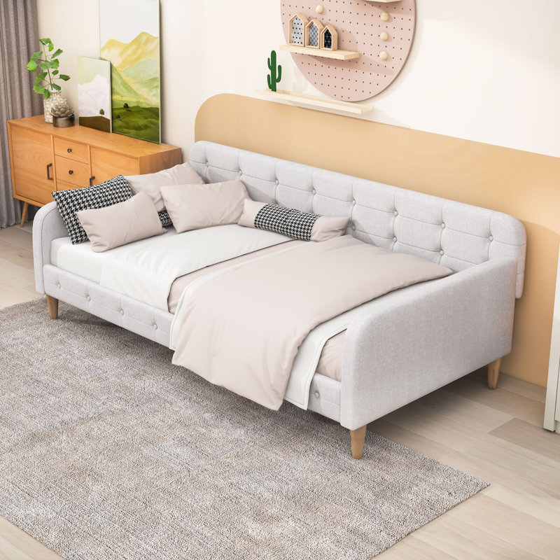 Tissu d'ameublement Kimery, Beige, Lit simple