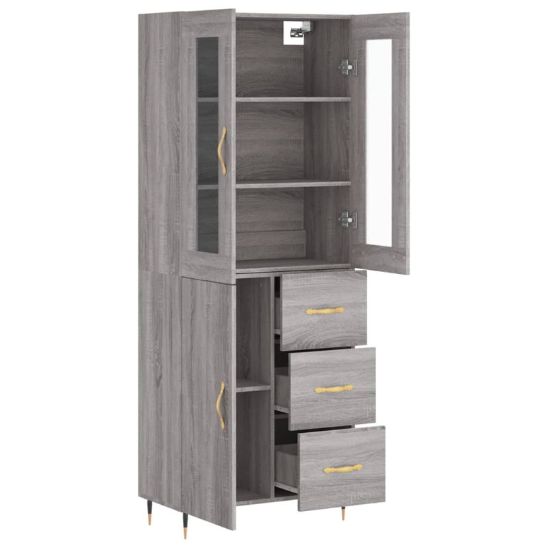 Kopervik 69.5 Wide 3 Drawer, Grey Sonoma